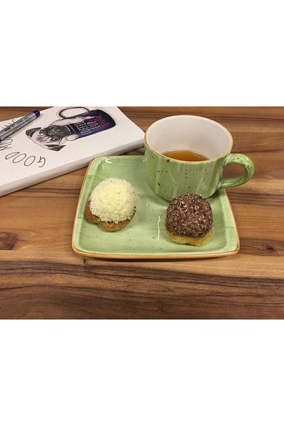 İkram Dünyası Therapy Snack, Turkish Coffee, Espresso, Teacup and Snack Plate Set of 2