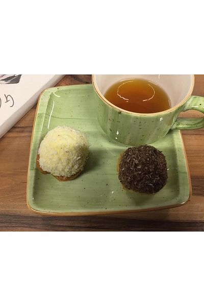 İkram Dünyası Therapy Snack, Turkish Coffee, Espresso, Teacup and Snack Plate Set of 2
