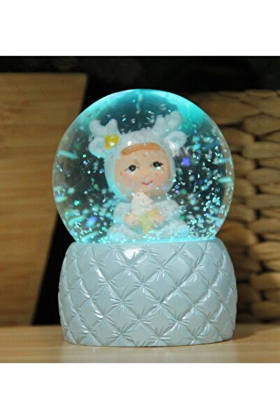 HEDİYEBİZİZ Bebek Işıklı Kar Küresi Mavi