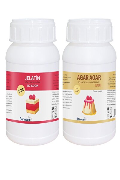 Benosen Kıvam Verici Seti 1.toz Jelatin Ve 2. Agar Agar. Net: 400 G (200GX2)