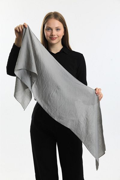 Fular Marketi Voile Scarf (Average 30-150 Cm Narrow Size... Not a Shawl!!!! )Gray