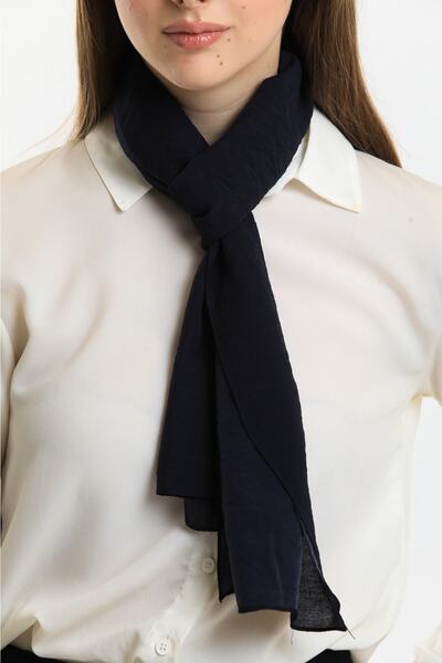 Fular Marketi Voile Scarf (Average 30-150 Cm Narrow Size... Not a Shawl!!!! )Navy Blue