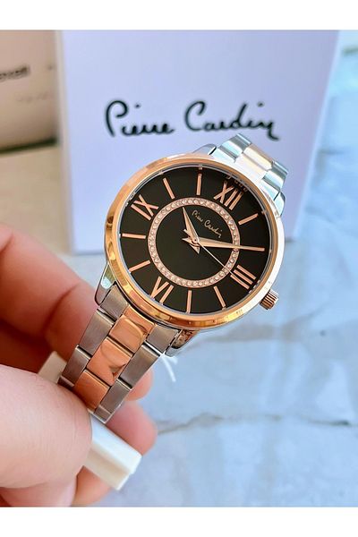 Pierre Cardin ساعة يد نسائية بسلك فولاذي Pr.08.kd.2006 مقاومة للماء بطول 30 متر