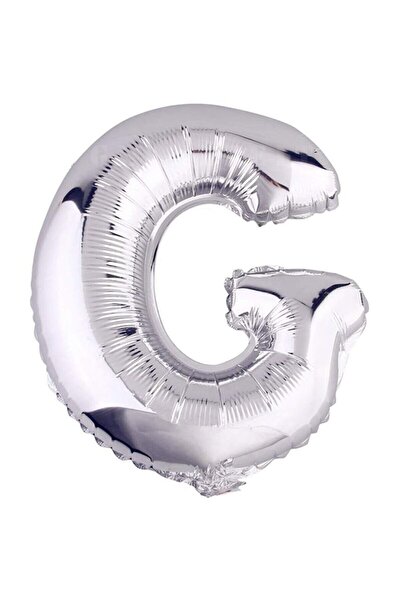 RÖNESANS PARTİ بالون فويل مقاس 16 بوصة 40 سم لون فضي حرف "g"