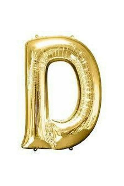 BEST PARTİ Star 16" Inch 40 Cm Foil Balloon Gold Color Letter ''D''