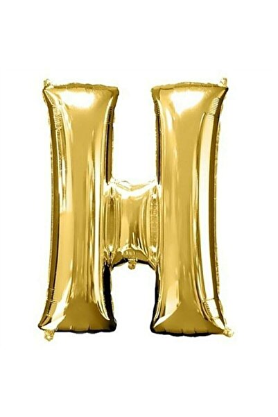BEST PARTİ 16 Inch 40 cm Foil Balloon Gold Color Letter'H'