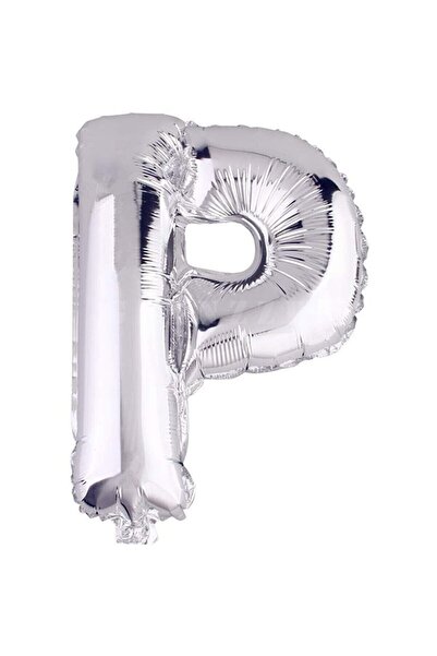 BEST PARTİ 16" Inch 40 Cm Foil Balloon Silver Color Letter ''P''