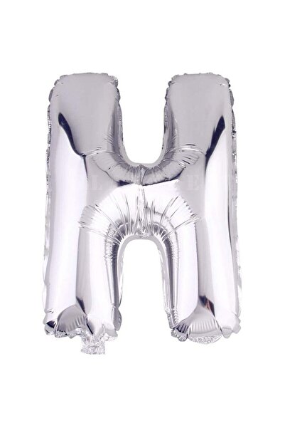BEST PARTİ 16" Inch 40 Cm Foil Balloon Silver Color Letter ''h''