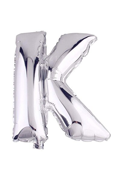 BEST PARTİ 16" Inch 40 Cm Foil Balloon Silver Color Letter ''k''