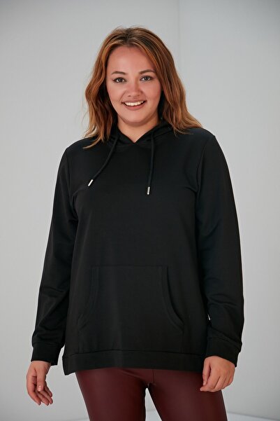 RMG Kapşonlu Büyük Beden Sweatshirt