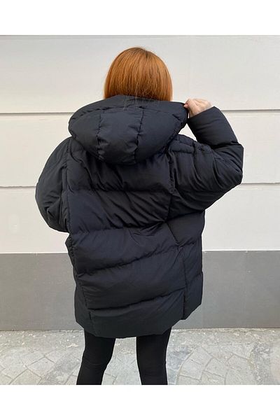 tugg style Palton negru cu mânecă liliac pentru femei
