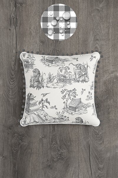 LUX VIE Μαξιλάρι ριχτάρι Ψηφιακό τυπωμένο ανθεκτικό στο χυμό λινό υφαντό μαξιλάρι ριχτάρι