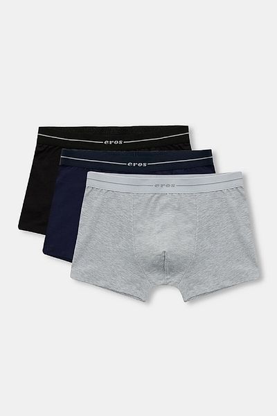 Eros Set de 3 chiloți pentru bărbați, bumbac și lycra, compact, de mărime mare