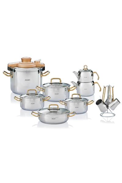 ACAR Karat Neptune 18 Piece Steel Dowry Set Gold