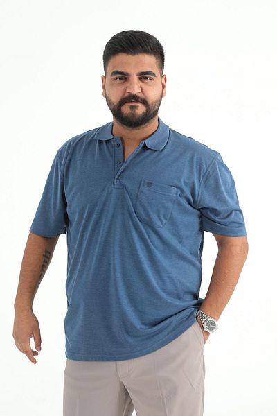 ModaPlaza Ανδρικό μπλουζάκι με γιακά πόλο Plus Size 1001-1