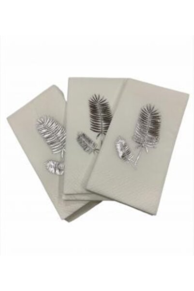 kidspartim منديل النخيل الأبيض المذهّب بالفضة