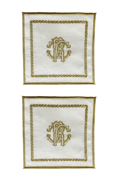 ARTER Home طقم منديل كوكتيل ذهبي من آر سي مكون من قطعتين