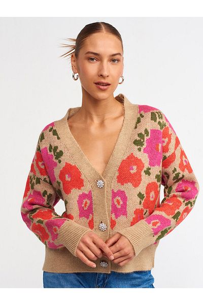 Dilvin Strickjacke - Beige - Regular Fit