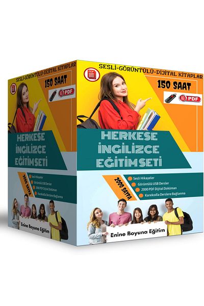 Enine Boyuna Eğitim مجموعة تدريب اللغة الإنجليزية للجميع (150 ساعة توضيحية)