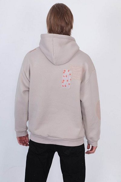 Saw Urbanity Ghost Real-ghost Real" Printed Hooded Ribbed Oversize Sweatshirt