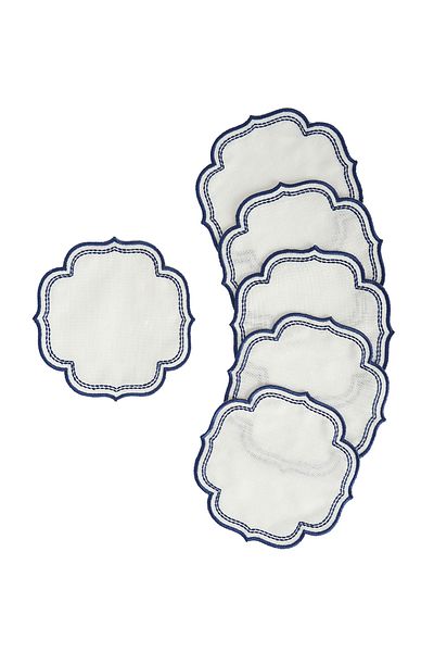 Karaca Home 6 Pack Flam Cocktail Napkins Navy Blue