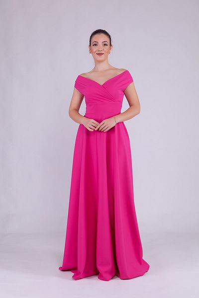 Bidoluelbise Γυναικείο βραδινό φόρεμα με λαιμόκοψη Maxi Length