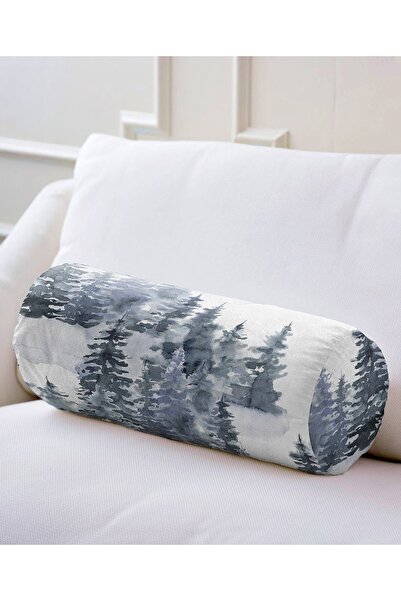 Realhomes وسادة رمي على شكل أسطوانة ناعمة مزخرفة بأشجار الصنوبر تحت عنوان الش...
