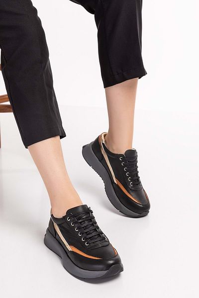 Gondol În interior și în exterior Pantofi sport cu talpă anatomică din piele naturală Gndl.562 - Negru - 36