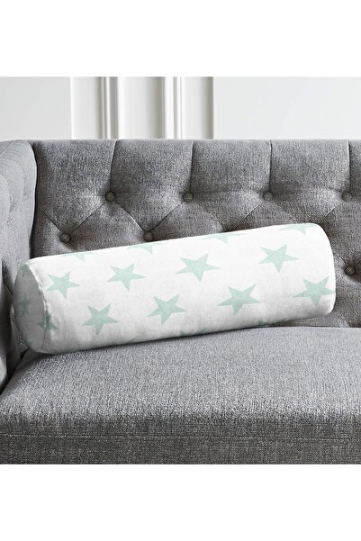 Realhomes وسادة رمي على شكل نجمة زرقاء مع حشوة داخلية مزخرفة - وسادة أسطوانية...