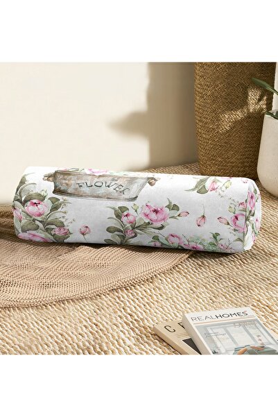 Realhomes حزم الزهور والزهور تصميم مخصص وسادة رمي حديثة مملوءة بسحاب من الجلد...