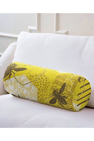 Realhomes Pernă interioară modernă, căptușită cu fermoar, cilindru din piele ...