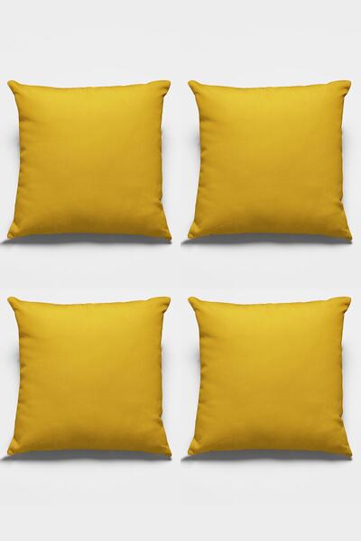 Viva Home 4 bucăți 43x43cm, muștar, cu două fețe, premium, din pene de păsări...