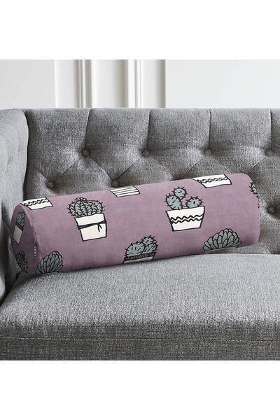 Realhomes تصميم صبار ذو أرضية أرجوانية فاتحة مع حشوة داخلية حديثة - وسادة رمي...