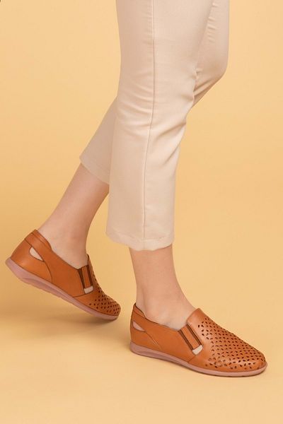 Gondol Genuine Leather Orthopedic Sole Casual Shoes Tan 40 Esfa.152y