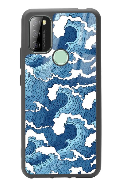 Spoyi P13 Blue Max 128 حافظة هاتف لامعة بتصميم موجة زرقاء