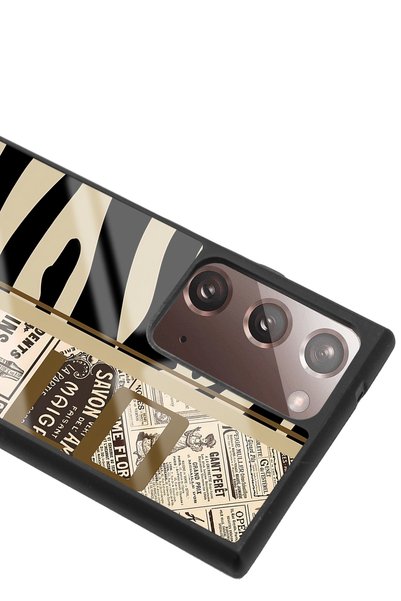 Spoyi Samsung Note 20 Ultra Zebra Newspaper Design Glossy Phone Case