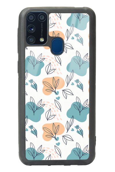 Spoyi Samsung M-31 Glossy Phone Case with Tiny Leaves Design