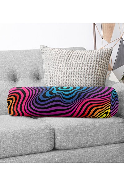 Realhomes Motiv complex abstract Design special Umplut interior modern - Perna cilindru din piele întoarsă cu fermoar Perna