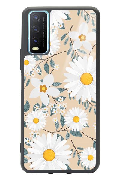 Spoyi Vivo Y20 Büyük Papatya Tasarımlı Glossy Telefon Kılıfı