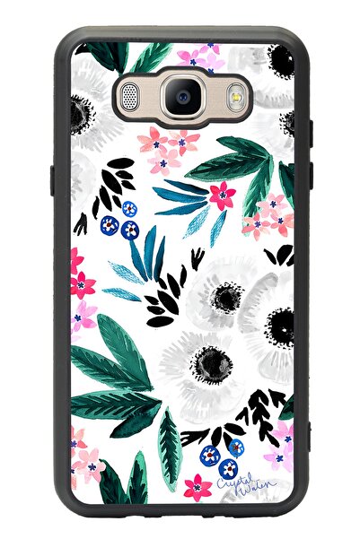 Spoyi حافظة هاتف سامسونج J7 (2016) بتصميم زهرة بيضاء لامعة