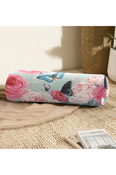 Realhomes Fluturi pătați desen cu umplutură interioară decorativă - pernă rot...