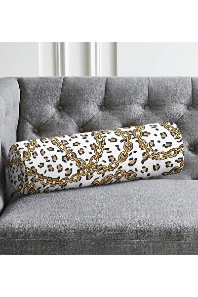 Realhomes Jastuk cilindra od zamišene tkanine sa specijalnim dizajnom leopard...