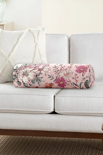 Realhomes Pernă cilindră pentru fotoliu cu fermoar, umplută interioară, cu im...