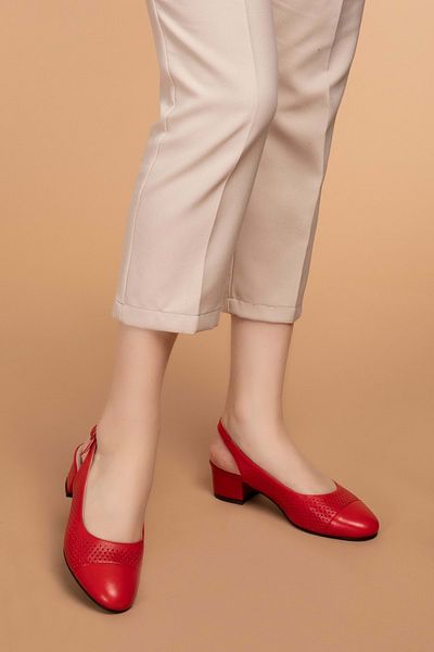 Gondol Genuine Leather Soft Textured Casual Shoes Vdt.37 Red 39