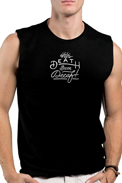 ROCKANDROLL Μαύρο κομμένο μανίκι με γράμματα στο μέτωπο |   Αμάνικο ανδρικό μ...