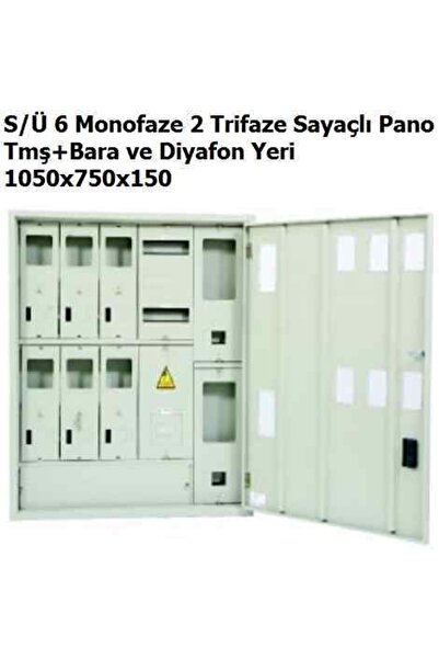 TP ELEKTRİK Sıva Üstü 6 Monofaze 2 Trifaze Sayaçlı Pano