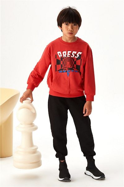 Kids red sweatsuit clearance