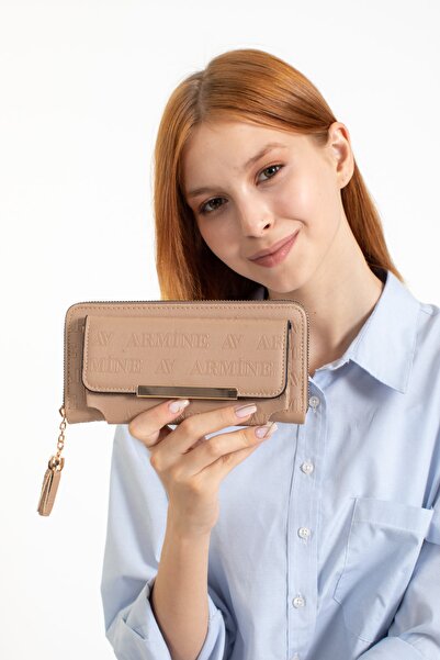 Armine C07 Lazer Kadın Cüzdan Vizon