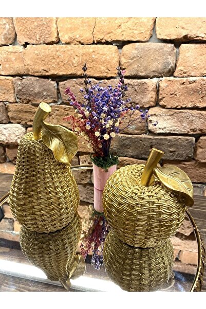 Seven Dekorasyon Dekoratif Obje Biblo Elma &armut Altın