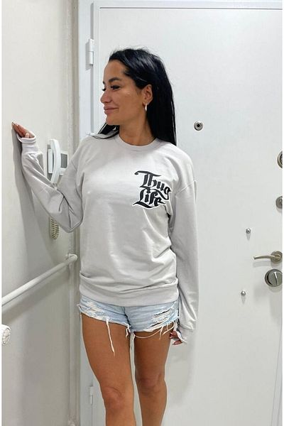 Çnru Thug Life Themed Printed and Written Unisex Oversize Sweatshirt
